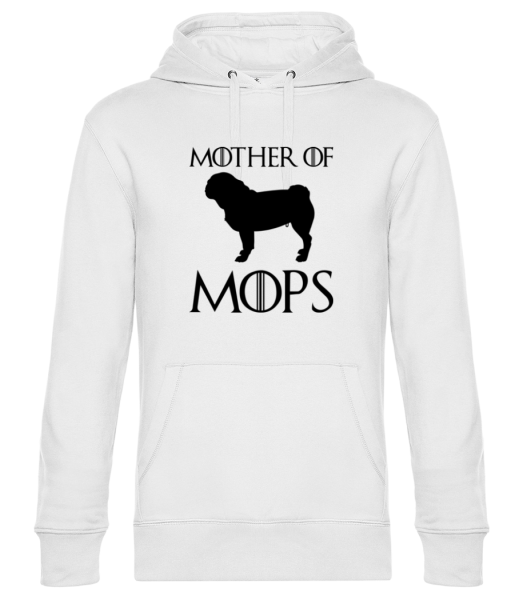 Mother Of Mops - Unisex premium mikina - Biela - Predné