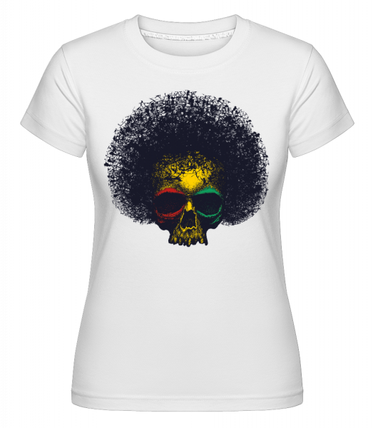reggae Skull -  Shirtinator tričko pre dámy - Biela - Predné