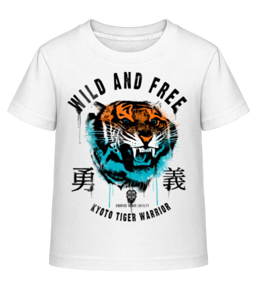 Wild And Free Tiger - Detské Shirtinator tričko - Biela - Predné