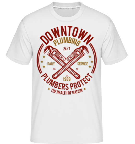 Downtown Plumbing -  Shirtinator tričko pre pánov - Biela - Predné