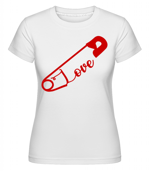 Láska zatvárací špendlík -  Shirtinator tričko pre dámy - Biela - Predné