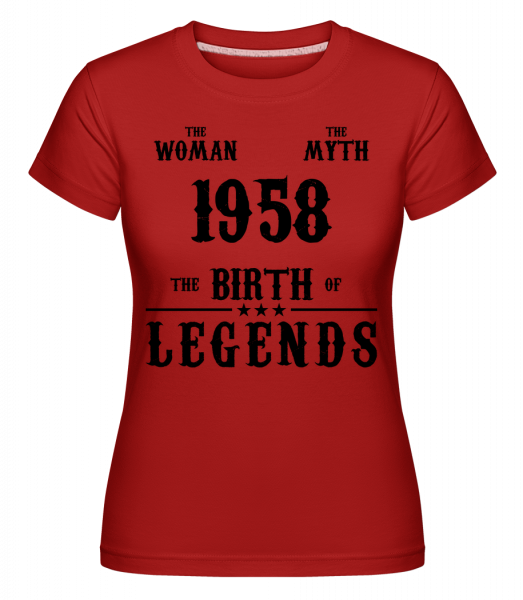Mýtus Žena 1958 -  Shirtinator tričko pre dámy - Červená - Predné