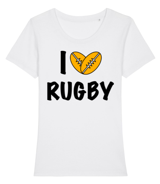 I Love Rugby - Dámske bio tričko Stanley Stella - Biela - Predné