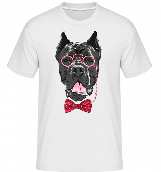 Pes s okuliarmi -  Shirtinator tričko pre pánov - Biela - Predné
