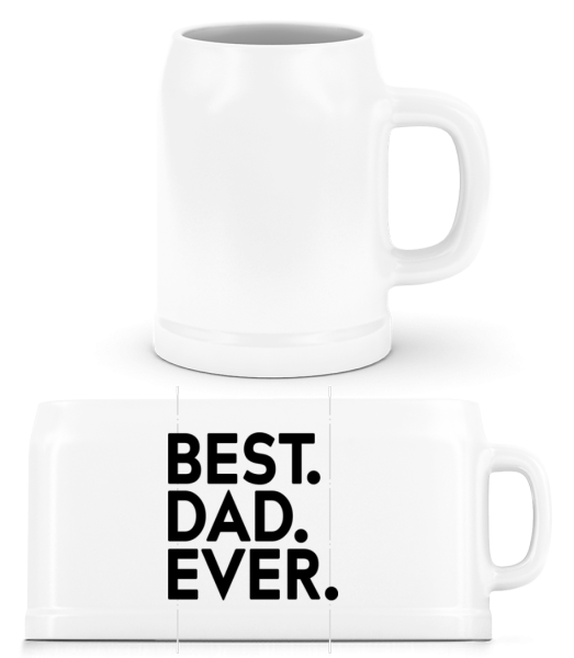 Best Dad Ever - Pivný pohár - Biela - Predné