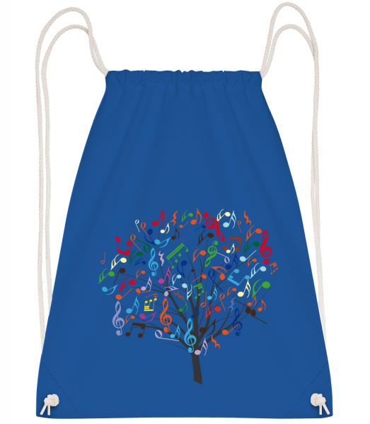 Colorful Music Tree - Drawstring batoh so šnúrkami - Kráľovská modrá - Predné