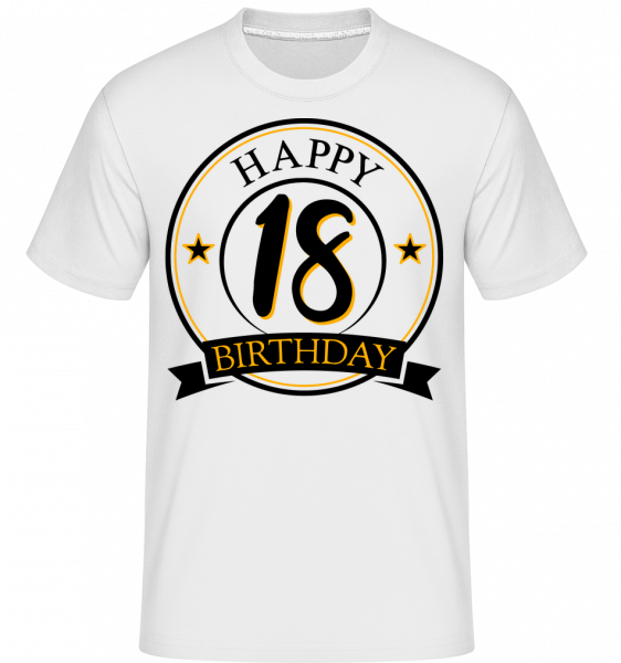 Všetko najlepšie k narodeninám 18 -  Shirtinator tričko pre pánov - Biela - Predné