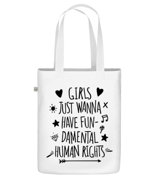 Damental ľudské práva - Organická taška - Biela - Predné