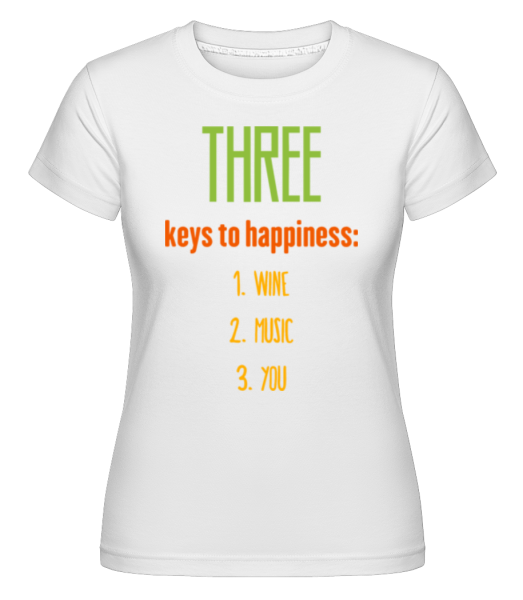 Tri Kľúče ku šťastiu -  Shirtinator tričko pre dámy - Biela - Predné