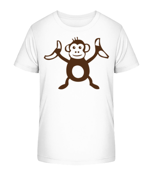 Opica s banánmi - Detské bio tričko Stanley Stella - Biela - Predné