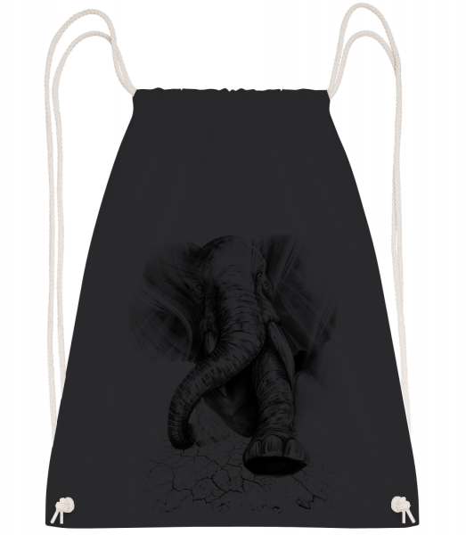 Angry Elephant - Drawstring batoh so šnúrkami - Čierna1 - Predné