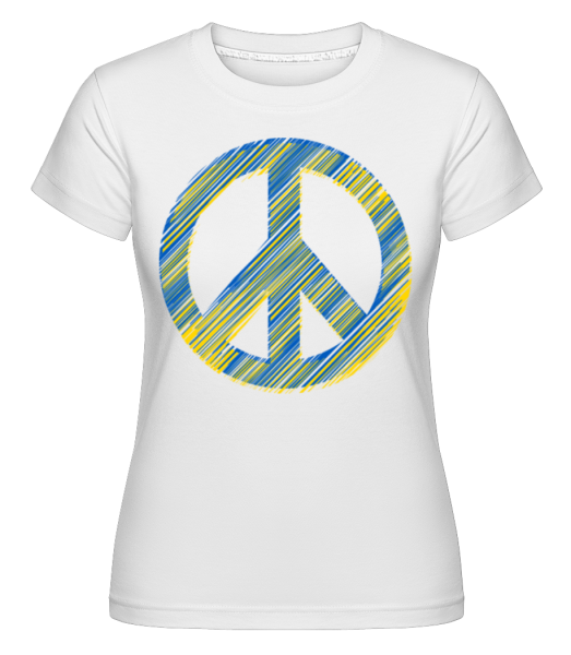 Mier podpísať Ukrajina farba -  Shirtinator tričko pre dámy - Biela - Predné