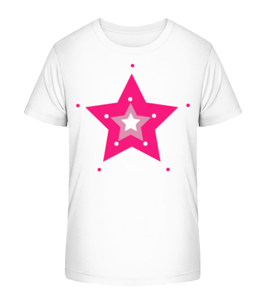 Pink Star - Detské bio tričko Stanley Stella - Biela - Predné