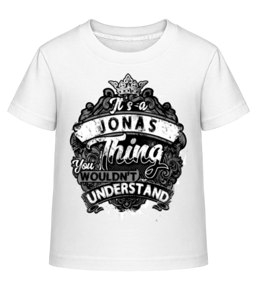 Je to vec Jonas - Detské Shirtinator tričko - Biela - Predné