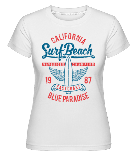 Surf Beach(1) -  Shirtinator tričko pre dámy - Biela - Predné