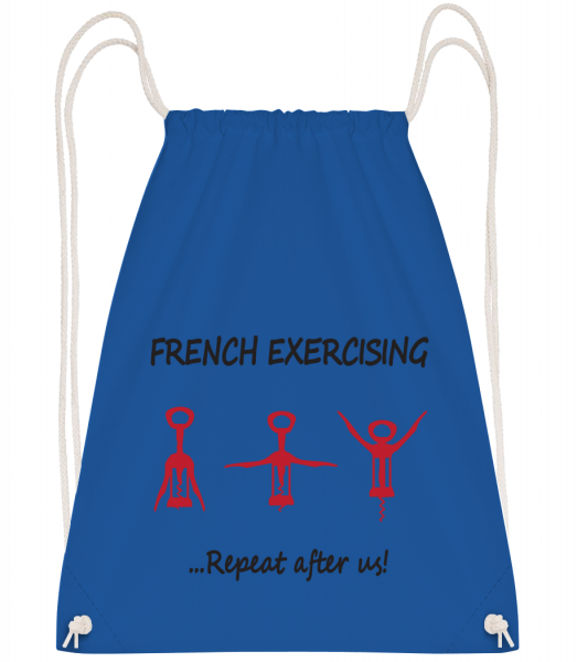French Exercising - Drawstring batoh so šnúrkami - Kráľovská modrá - Predné