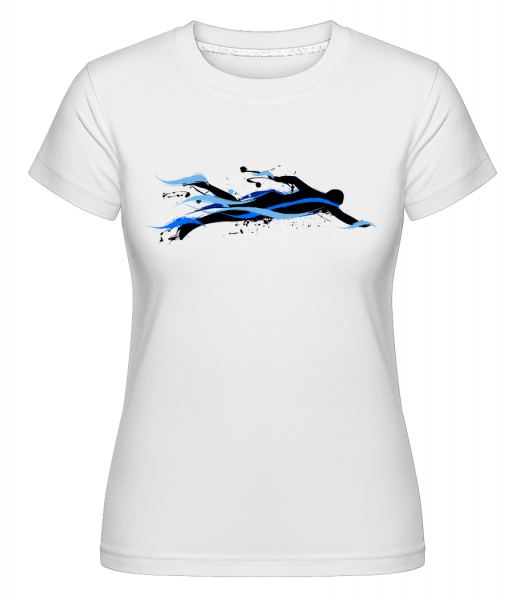 plavec -  Shirtinator tričko pre dámy - Biela - Predné