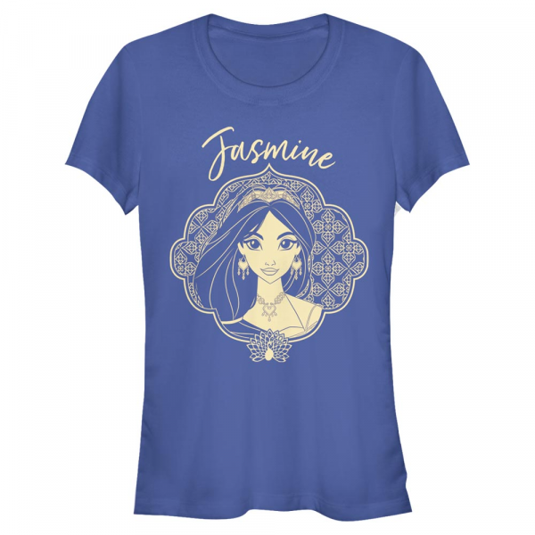 Disney - Aladin - Jasmine Portrait - Dámske Tričko - Kráľovská modrá - Predné