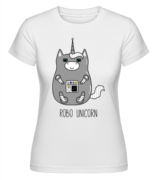 robo Unicorn -  Shirtinator tričko pre dámy - Biela - Predné