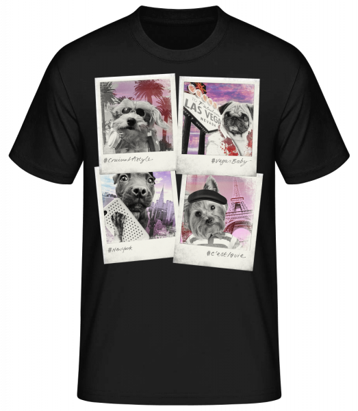 Pes Polaroidy - Basic T-Shirt - Černá - Predné