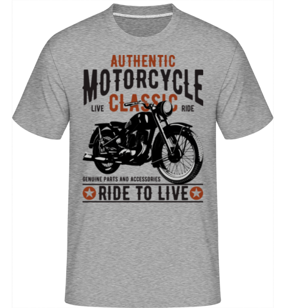 Authentic Motorcycle -  Shirtinator tričko pre pánov - Melírovo šedá - Predné