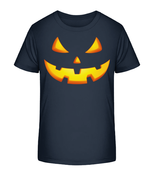Pumpkin Face Evil - Detské bio tričko Stanley Stella - Namornícka modrá - Predné