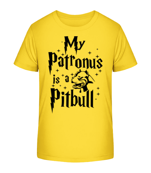 Môj patrón je Pitbull - Detské bio tričko Stanley Stella - Žltá - Predné