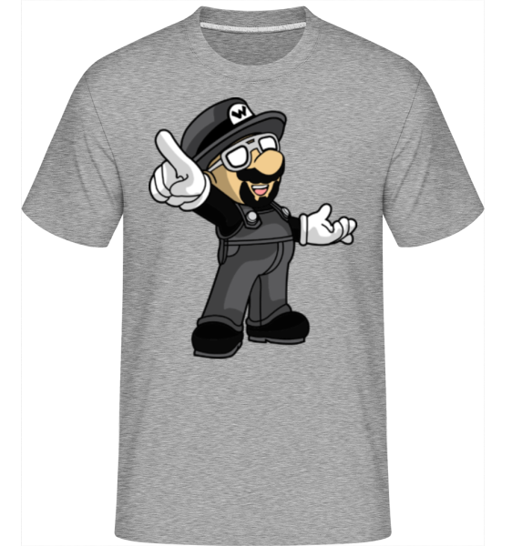 Super Mario Walter White -  Shirtinator tričko pre pánov - Melírovo šedá - Predné