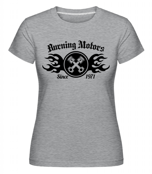 Burning Motors Biker -  Shirtinator tričko pre dámy - Melírovo šedá - Predné