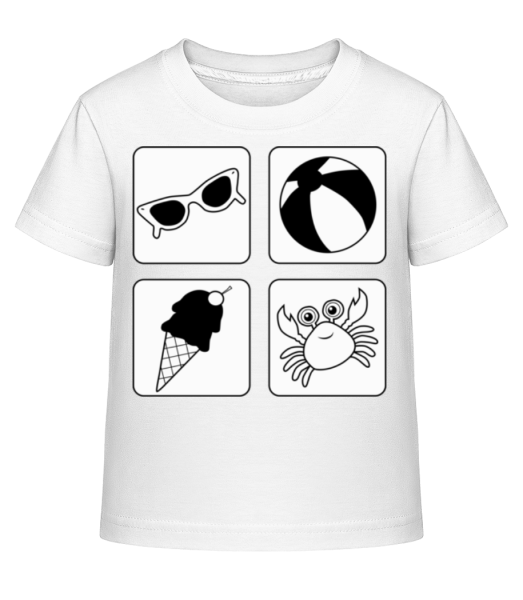 detský letný - Detské Shirtinator tričko - Biela - Predné