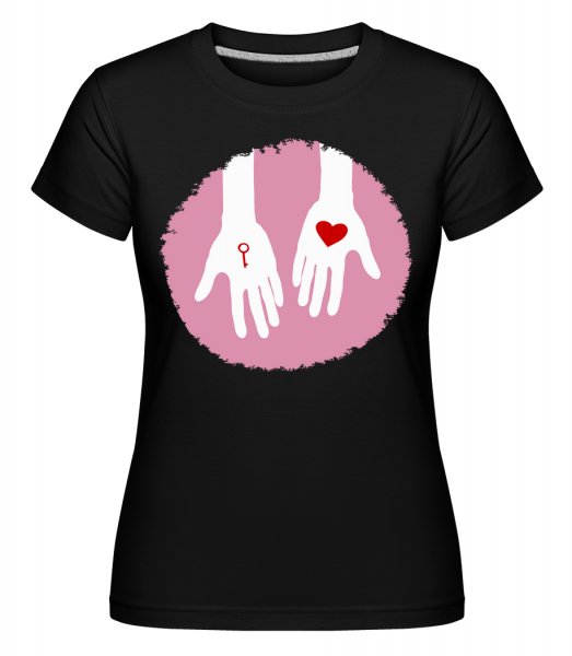 Kľúčom k srdcu -  Shirtinator tričko pre dámy - Čierna1 - Predné