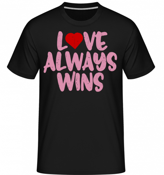 Láska vždy vyhráva -  Shirtinator tričko pre pánov - Čierna1 - Predné