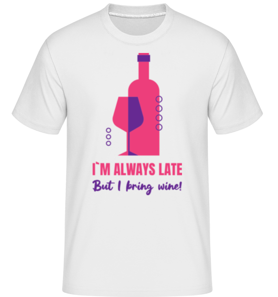 Vždy neskoro, ale uvediem Wine -  Shirtinator tričko pre pánov - Biela - Predné