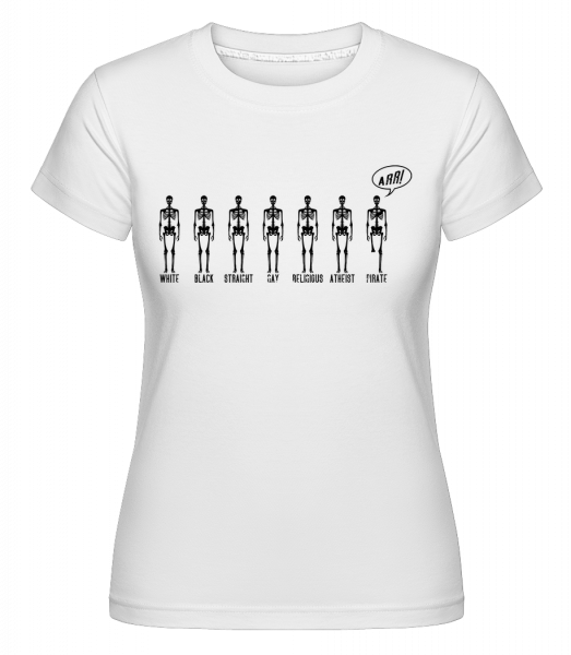 Pirate Skeleton -  Shirtinator tričko pre dámy - Biela - Predné