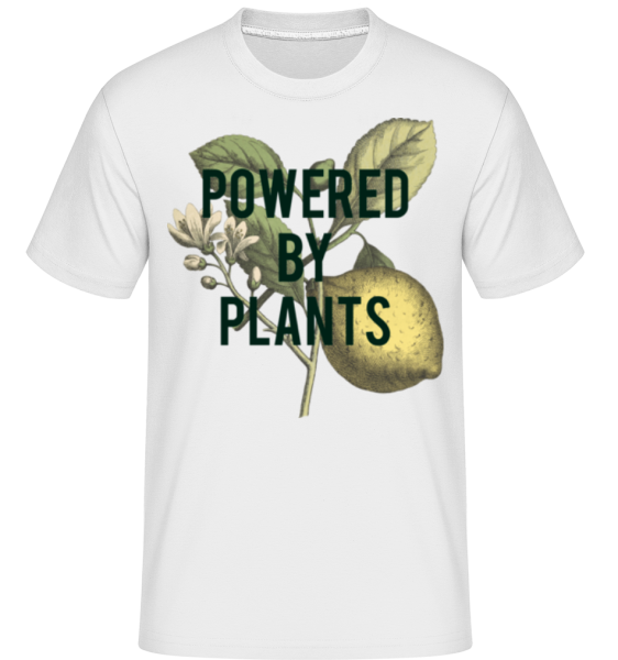 Powered By Plants -  Shirtinator tričko pre pánov - Biela - Predné