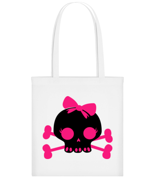 Emo Skull Pink - Taška - Biela - Predné