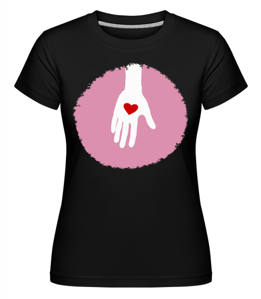 Ruka so srdcom -  Shirtinator tričko pre dámy - Čierna1 - Predné