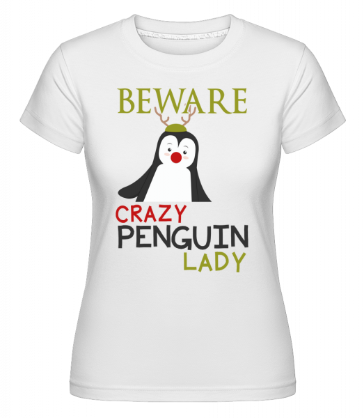 Pozor na Penguin Lady -  Shirtinator tričko pre dámy - Biela - Predné