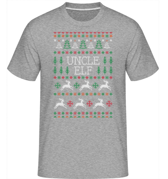 Uncle Elf -  Shirtinator tričko pre pánov - Melírovo šedá - Predné