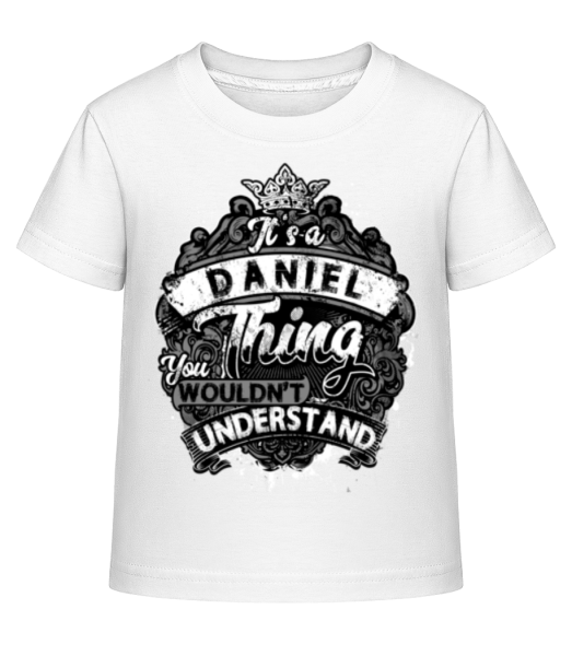 Je to Daniel Thing - Detské Shirtinator tričko - Biela - Predné