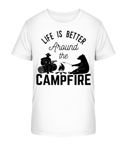 Around The Campfire - Detské bio tričko Stanley Stella - Biela - Predné