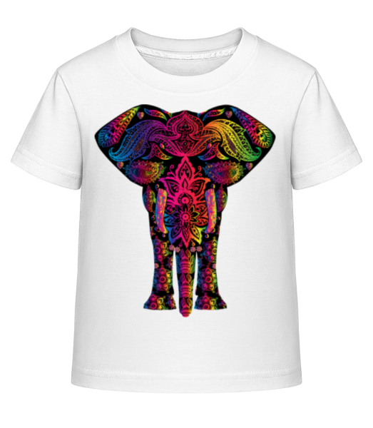 farebné Elephant - Detské Shirtinator tričko - Biela - Predné