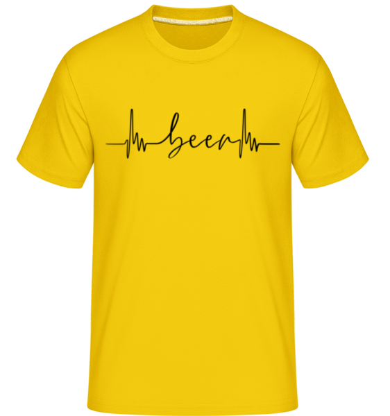 Beer Hearbeat -  Shirtinator tričko pre pánov - Zlatožltá - Predné