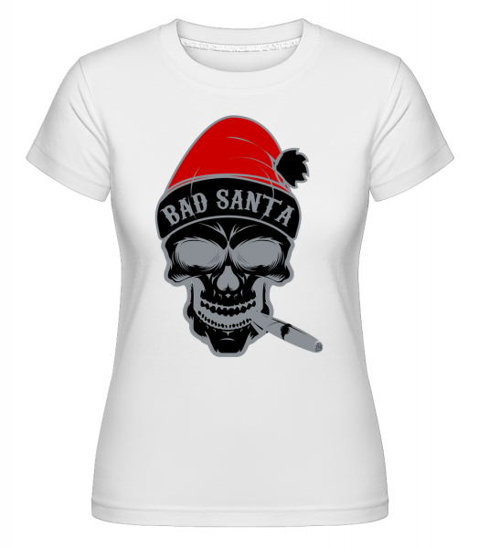 Bad Santa Skull -  Shirtinator tričko pre dámy - Biela - Predné