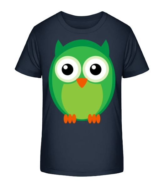 Kids Owl Green - Detské bio tričko Stanley Stella - Namornícka modrá - Predné