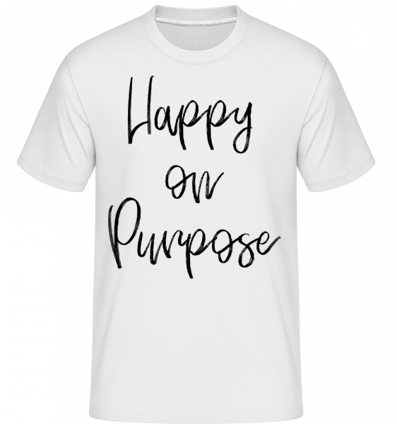 Šťastný On Purpose -  Shirtinator tričko pre pánov - Biela - Predné