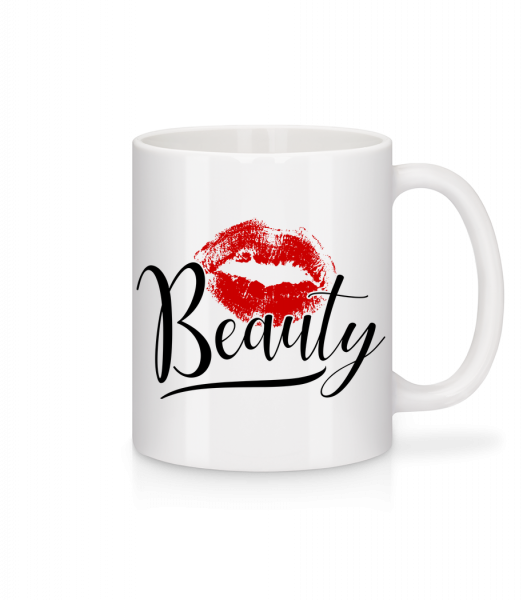 Beauty Kissing Mouth - Keramický hrnček - Biela - Predné
