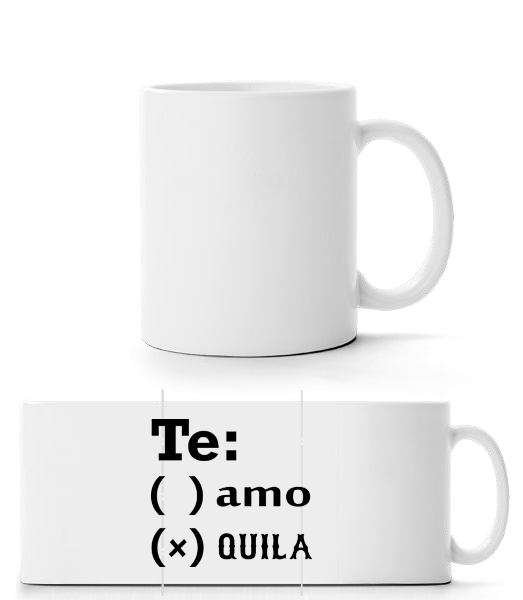 Te Amo Tequila - Panoráma hrnček - Biela - Predné