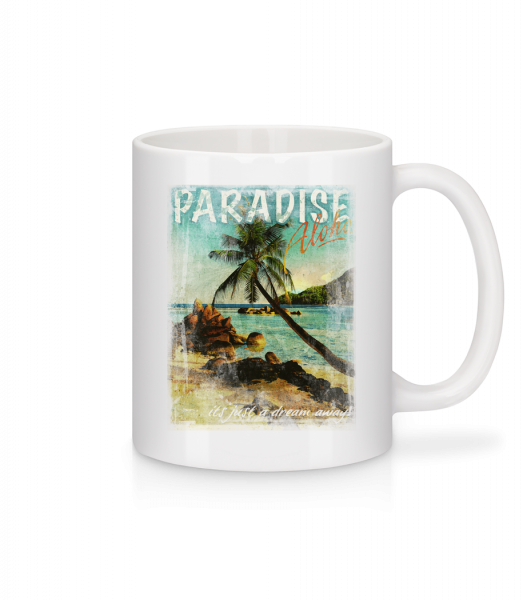 paradise Aloha - Keramický hrnček - Biela - Predné