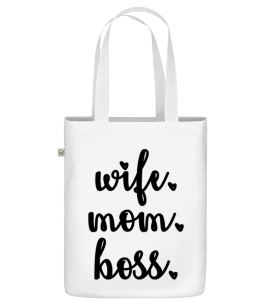 Motiv Žena Mom Boss - Organická taška - Biela - Predné